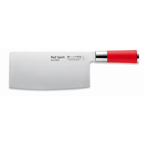F. Dick Red Spirit Chinese Chef Knife, Slicing, 7", Red