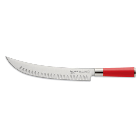 F. Dick Red Spirit Hektor Butcher Knife, Kullenschliff Edge, 10", Red
