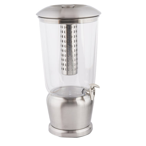 Artisanat de table | Distributeur de boissons haut de gamme avec tube à glace, acier inoxydable/transparent