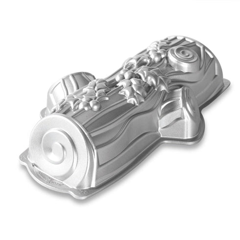 Nordic Ware Yule Log Bundt Pan, 9 Cup, Cast Aluminum, Sparkling Silver Finish, FINAL SALE