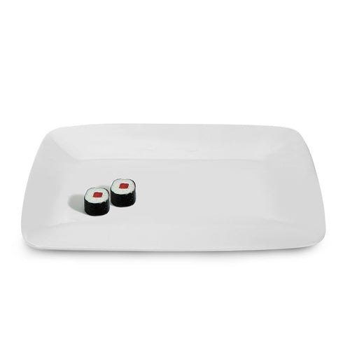 LFI | Assiette rectangulaire de la collection asiatique, 9,5 po x 6 po, blanc