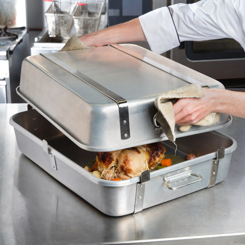 Vollrath Wear-Ever Roasting Pan Top with Straps, 29.5 qt, Aluminum