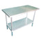 EFI Work Table with Bottom Shelf, Adjustable Bullet Feet, 24" Deep, Stainless Steel Top