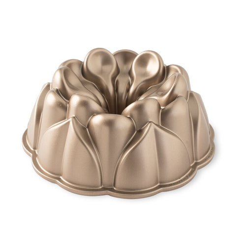 Nordic Ware Magnolia Bundt Pan, 10 Cup, Cast Aluminum Toffee Finish, FINAL SALE