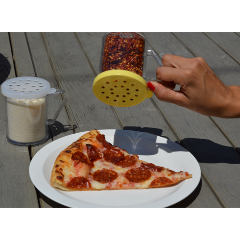 Cambro Camview Shaker/Dredger Set, 10 oz, Clear with Coloured Lid