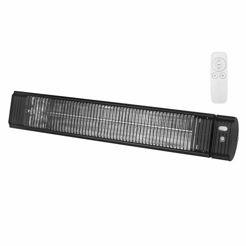 Aura | Chauffage extérieur mural, télécommandé, 27", 120 V, 1 500 W, aluminium noir