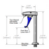 T&S B-1230 Glass Filler Water Station, Deck Mount Pedestal w Drip Pan, Push Back Actuation