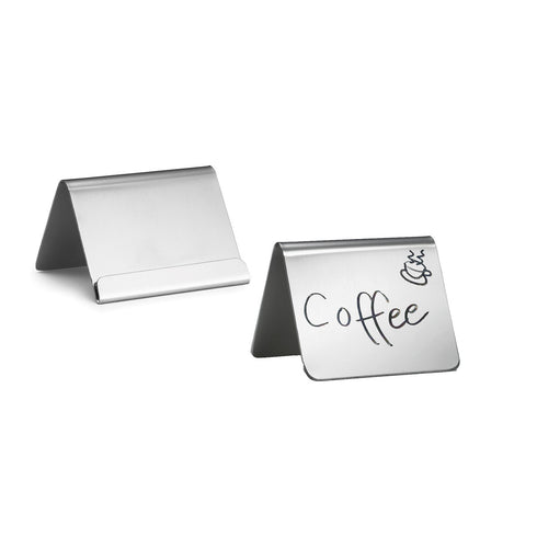 Artisanat de table | Porte-cartes pour tente de table, 2,5" x 2,25" x 1,75", Acier inoxydable