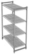 Cambro | Unités d'étagère Basics Plus Camshelving, 4 étagères ventilées, 72" de haut, Plastique, couleur graphite brossés