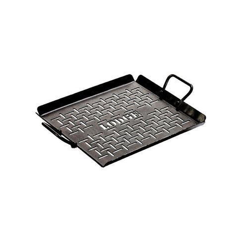 Lodge Grilling Pan with Handles, 12" x 13", Carbon Steel, FINAL SALE
