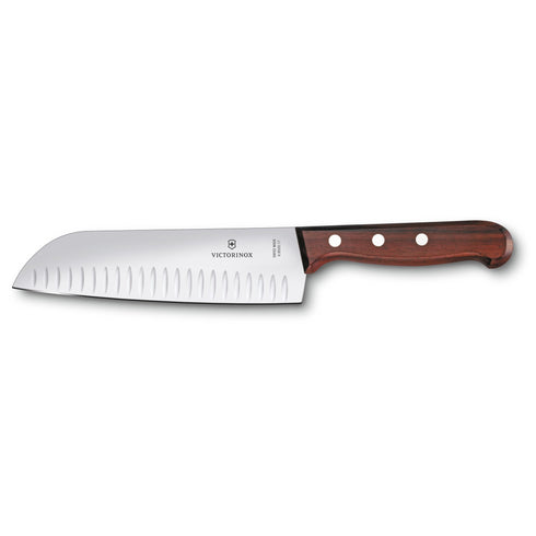 Victorinox Santoku Knife, Granton Edge, 7", Wood Handle