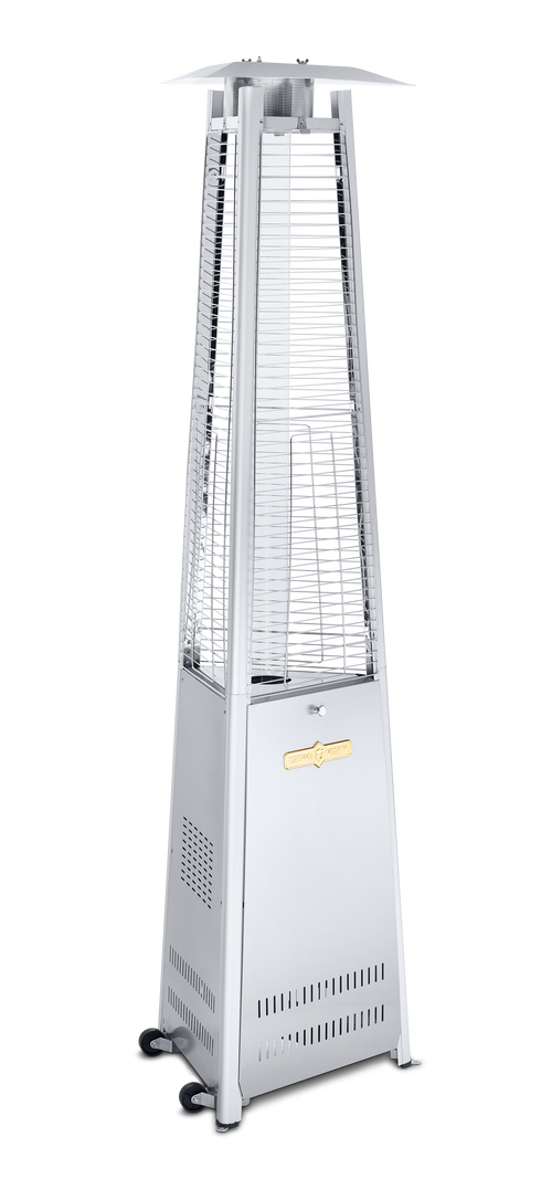 Couronne Vérité | Chauffe-terrasse tour portatif, Acier inoxydable/Verre, Propane