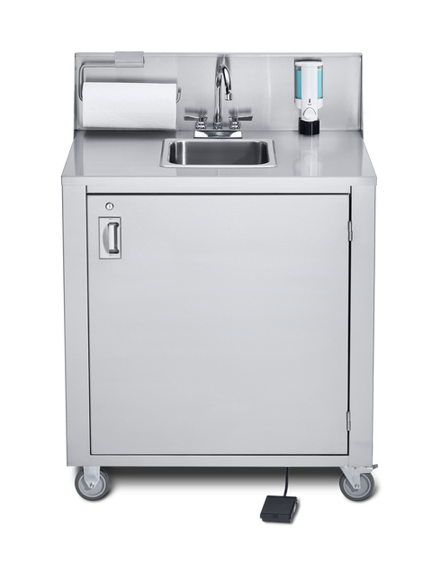 Crown Verity CV-PHS-1 Portable Handwashing Sink Unit, Hot & Cold, Fresh & Waste Water Tanks, 120 V