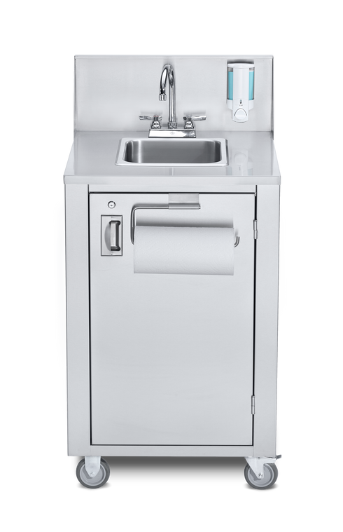 Crown Verity CV-PHS-4 Portable Space Saving Handwashing Sink Unit, Hot & Cold, Fresh & Waste Water Tanks, 120 V
