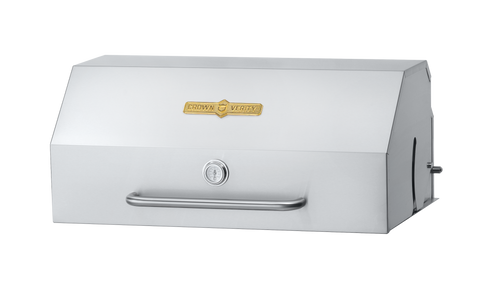 Crown Verity Roll Dome Cover with Built In Thermometer for Gas Grills, Stainless Steel