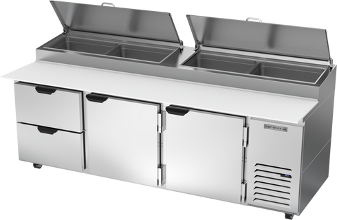 Boissons-Air | DPD93HC-2 Table de préparation de pizza à deux tiroirs et deux portes, 93"