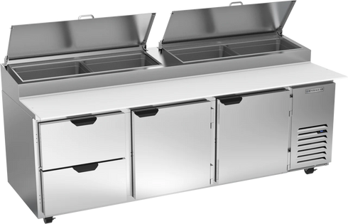 Boissons-Air | DPD93HC-2 Table de préparation de pizza à deux tiroirs et deux portes, 93"