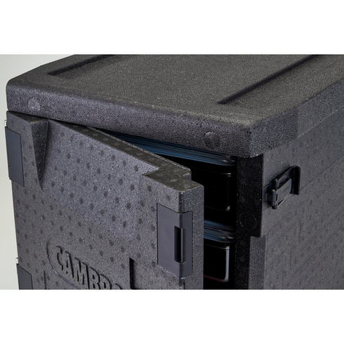 Cambro | Cam GoBox conteneur de transport isotherme à chargement frontal, capacité de 4 bacs gastronome, noir