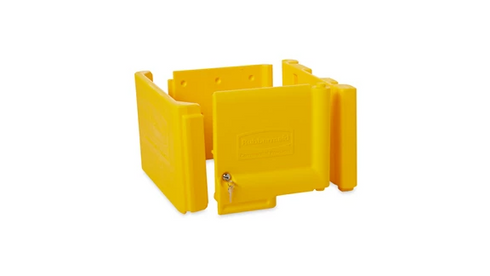 Rubbermaid Locking Cabinet Doors for RCP Janitorial Cleaning Carts, Yellow, FINAL SALE
