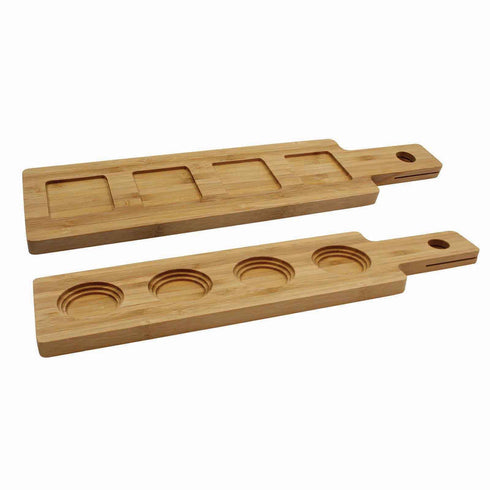 Artisanat de table | Planche de vol à pagaie, peut contenir 4 verres/tasses, 17" x 4", Bois