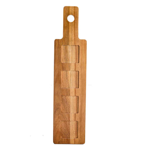 Artisanat de table | Planche de vol à pagaie, peut contenir 4 verres/tasses, 17" x 4", Bois