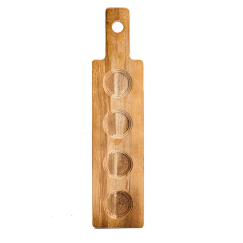 Artisanat de table | Planche de vol à pagaie, peut contenir 4 verres/tasses, 17" x 4", Bois