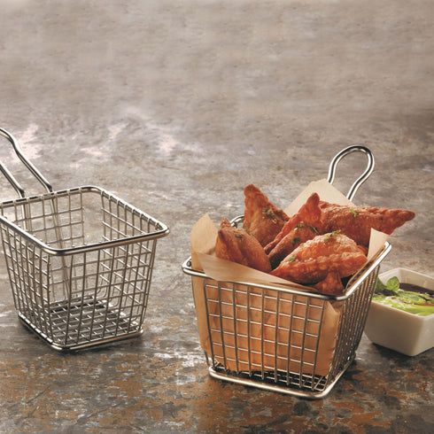 American Metalcraft Mini Fry Basket, Square, 4" x 4" x 3", Stainless Steel