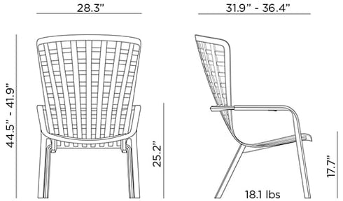 NARDI Folio Arm Lounge Chair (4-pack)
