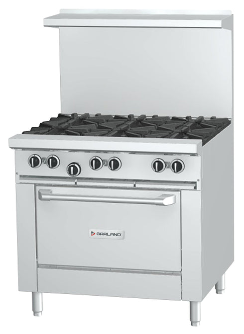 Garland G36-6R G Series 36" Gas Restaurant Range with Casters, 6 Burners, Natural Gas