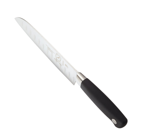 Mercer Genesis Santoku, Granton Edge, 7", Black