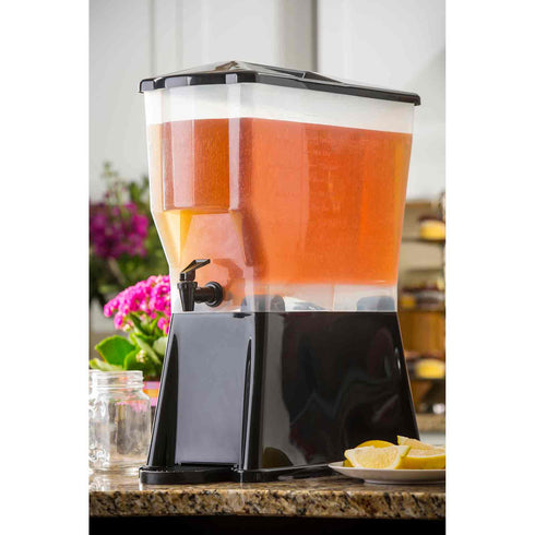 Artisanat de table | Distributeur de boissons Slimline, 3 gallons, plastique noir/transparent