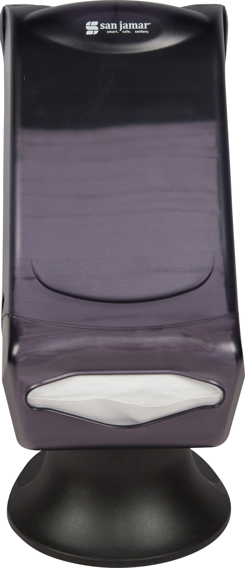San Jamar Venue Countertop Napkin Dispenser with Stand, Clear/Black