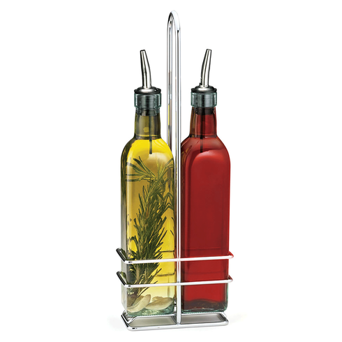 Artisanat de table | Prima Collection Ensemble de burettes 3 pièces, verseurs, verre/acier inoxydable/chrome