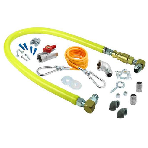 T&S Safe-T-Link Gas Hose Kit, Swivel Link, 3/4" NPT x 48"