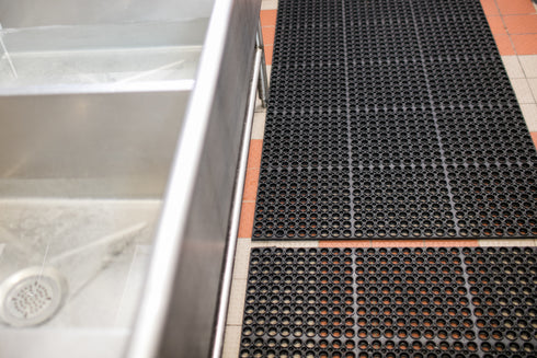 San Jamar Tuf-Mats Medium Duty Floor Mats, 36" x 60" x 0.75", Black