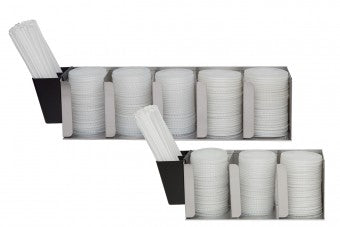 San Jamar Adjustable Lid Organizer, 3 Stacks, Straw Caddy, Stainless Steel