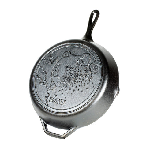 Lodge Wildlife Series Cast Iron Skillet, 12", Bear, FINAL SALE