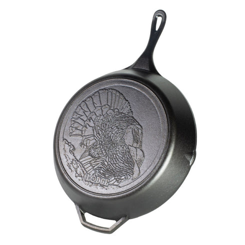 Lodge Wildlife Series Cast Iron Skillet, 13.25", Turkey, FINAL SALE
