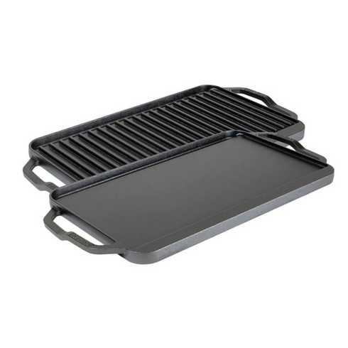 Lodge Cast Iron Double Burner Reversible Grill/Griddle, 19.5" x 10", FINAL SALE