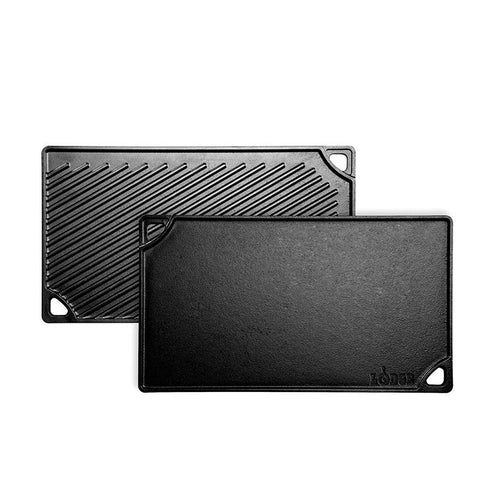 Loge | Grill/plaque chauffante réversible en fonte, 16,75" x 9,5"