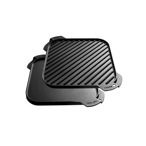 Lodge Cast Iron Single Burner Reversible Grill/Griddle, 10.5"