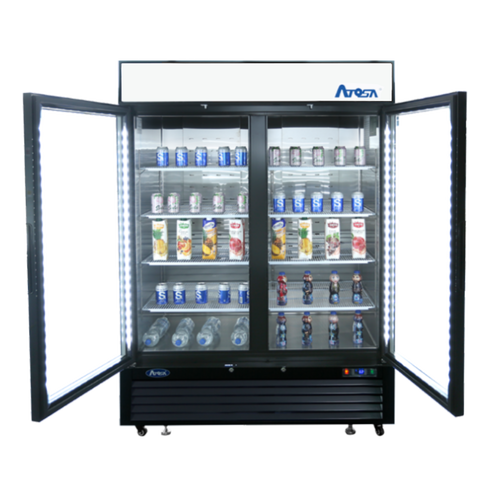 Atosa | MCF8721ES Présentoir congélateur à double porte vitrée, 55 po, 115/60/1, noir