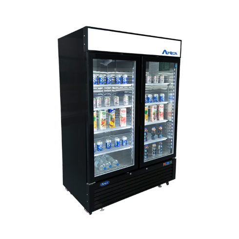 Atosa MCF8723GR Double Glass Door Merchandiser Refrigerator, 55", 115/60/1, Black