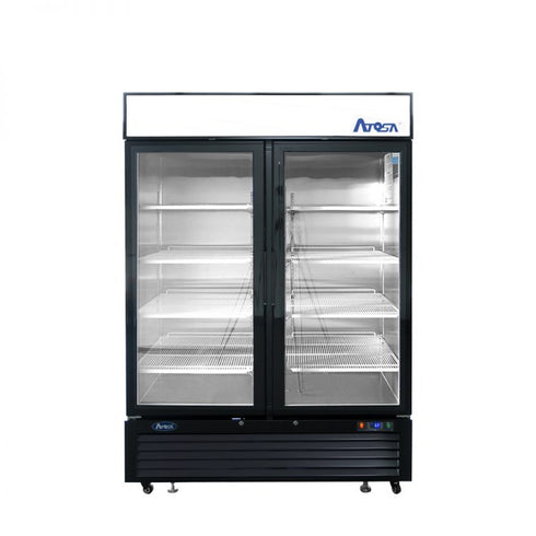 Atosa MCF8723GR Double Glass Door Merchandiser Refrigerator, 55", 115/60/1, Black