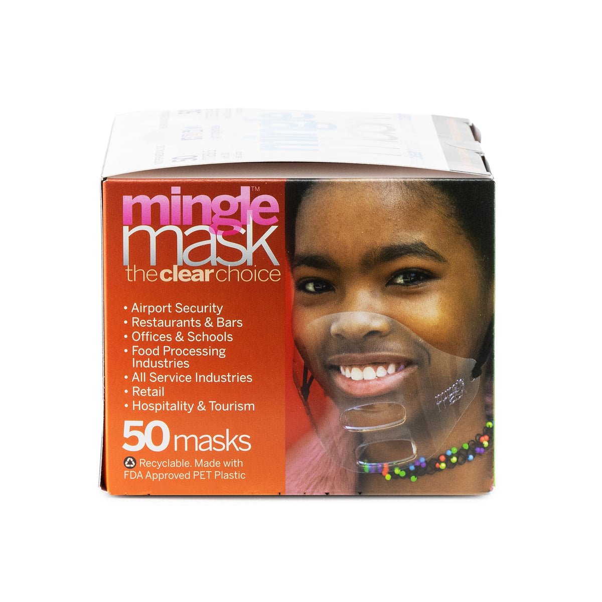 Mingle Mask Clear Plastic Face Mask 50 Pack, FINAL SALE