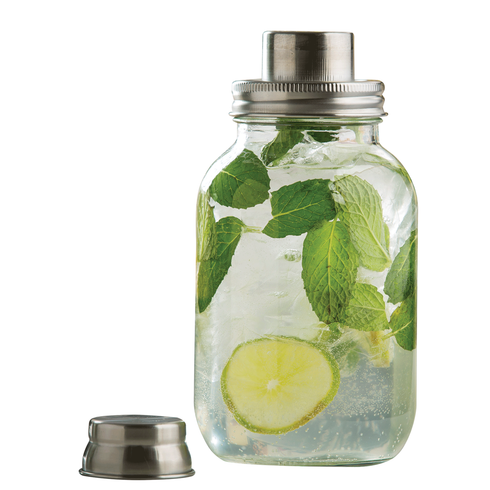 Artisanat de table | Shaker pour pot Mason, 30 oz, verre/acier inoxydable