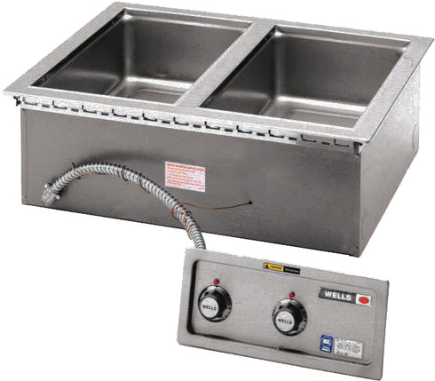 Wells Mfg MOD200TDM Drop-In Two-Well Full Size Food Warmer, 208V