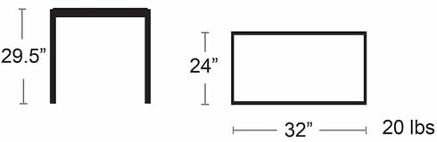 Meubles BUM | Table de salle à manger en aluminium Marco Polywood, 32" x 24"