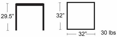 Meubles BUM | Table de salle à manger en aluminium Marco Polywood, 32" x 32"
