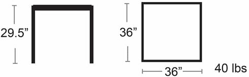 Meubles BUM | Table de salle à manger en aluminium Marco Polywood, 36" x 36"